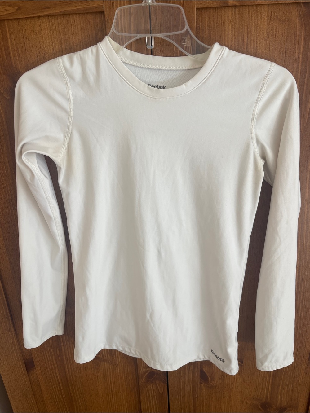 Reebok White Long-Sleeve Girls' Athletic Top